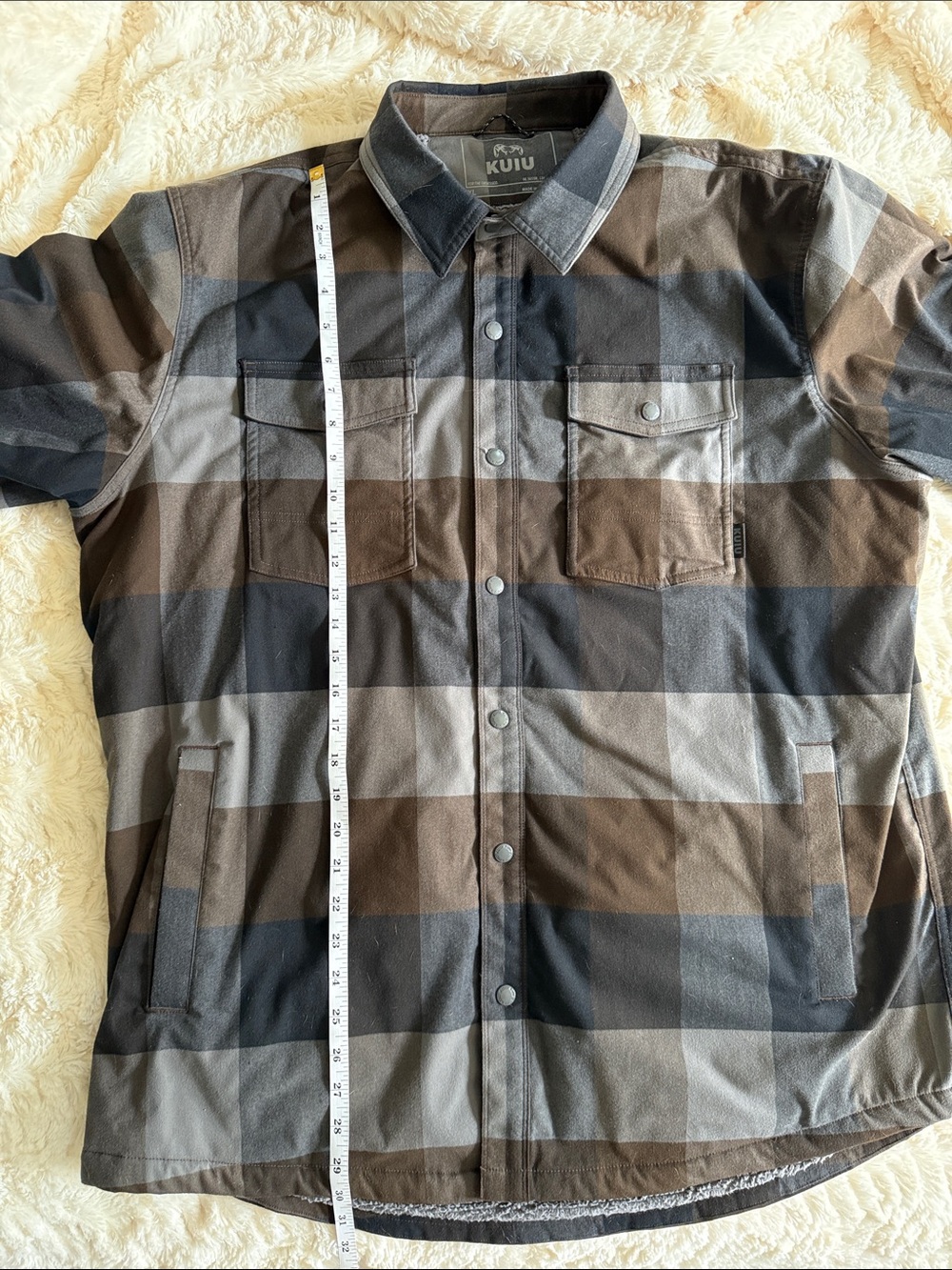KUIU Men's Brown & Gray Plaid Shirt Jacket - Picture 5 of 9